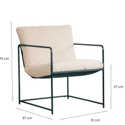 Poltrona design in metallo e tessuto bianco - Appare