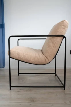 Poltrona design in metallo e tessuto bianco - Appare