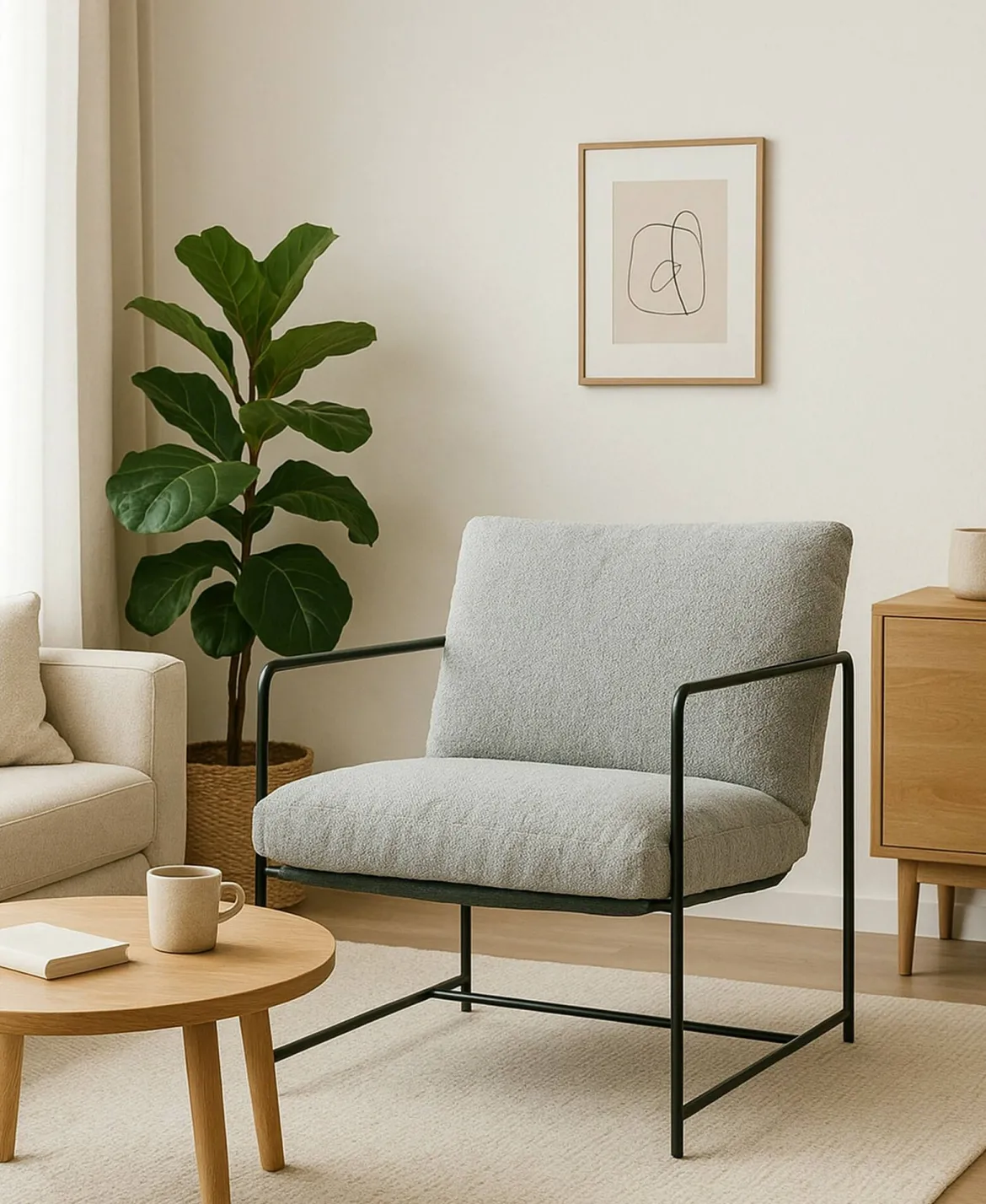 Poltrona design in metallo e tessuto marrone - Appare