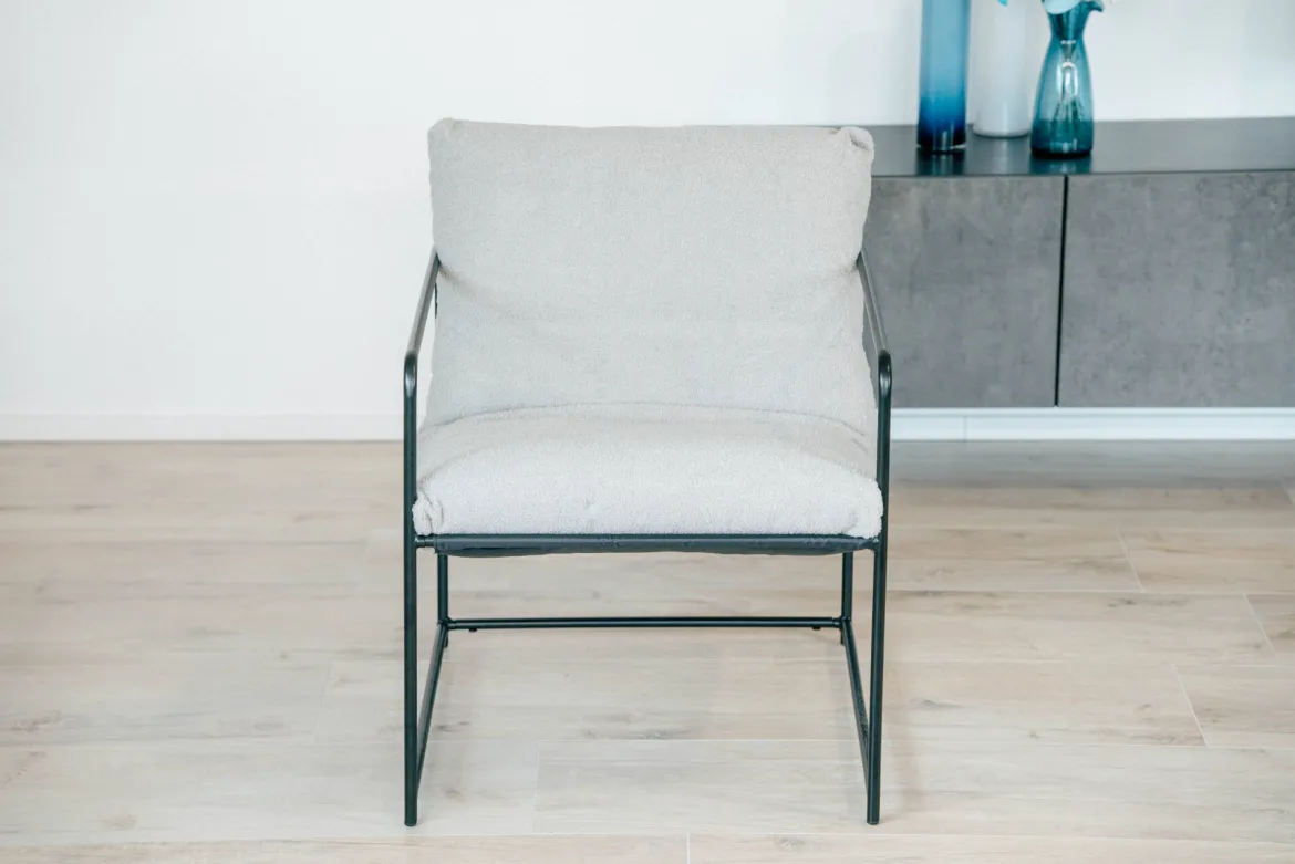 Poltrona design in metallo e tessuto marrone - Appare