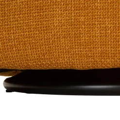 Poltrona Giallo Senape Nero Base Girevole Braccioli 84x66x80h cm, Materiale Struttura in Metallo - Toamas