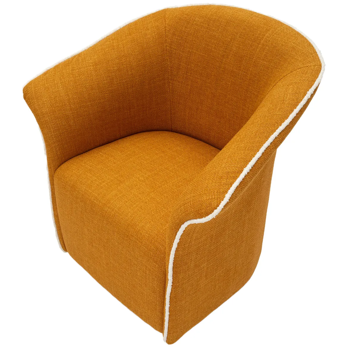 Poltrona Giallo Senape Nero Base Girevole Braccioli 84x66x80h cm, Materiale Struttura in Metallo - Toamas