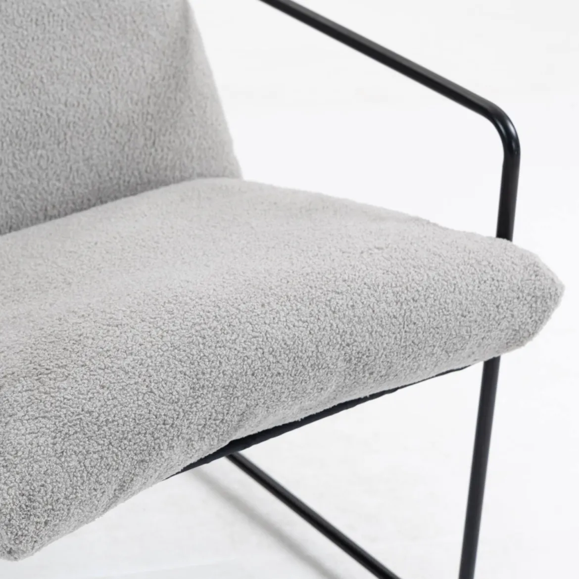 Poltrona Grigio Braccioli Peso Supportato 120 kg 61x67x75h cm, Materiale Struttura in Metallo - Appare