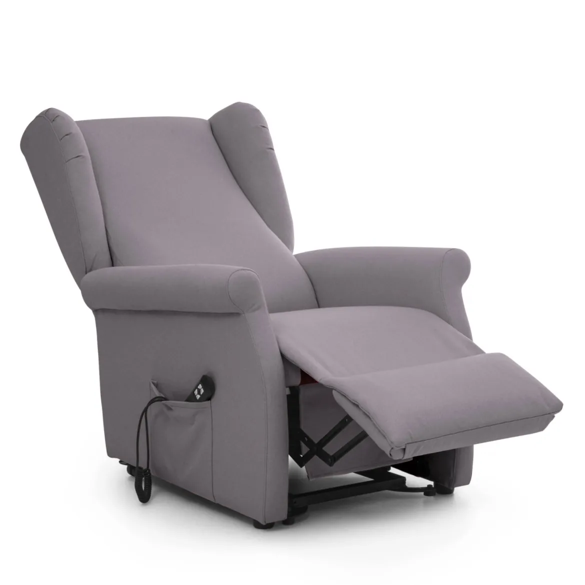 Poltrona Grigio Chiaro Sfoderabile Reclinabile 75x84x107h cm, Braccioli Made in Italy - Treia