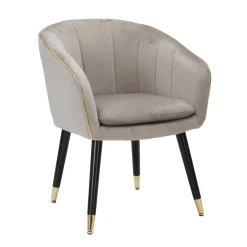 Poltrona Grigio oro Braccioli Materiale Struttura in Tessuto 62x58x78h cm, Colore Struttura oro - Cachi