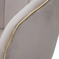 Poltrona Grigio oro Braccioli Materiale Struttura in Tessuto 62x58x78h cm, Colore Struttura oro - Cachi