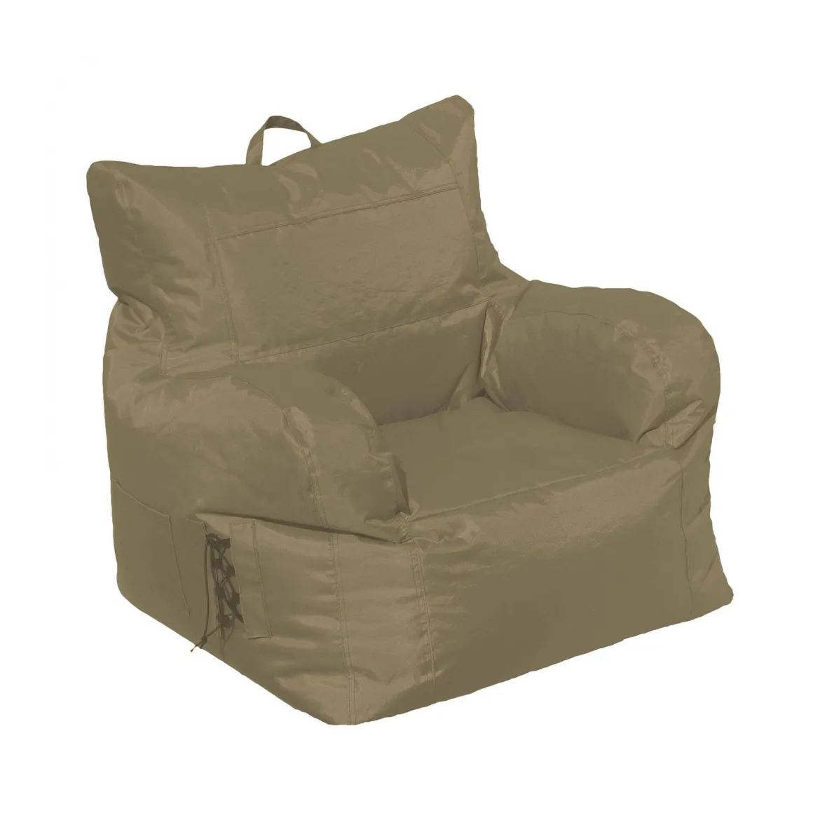 Poltrona in poliestere con braccioli beige - Ossidiana