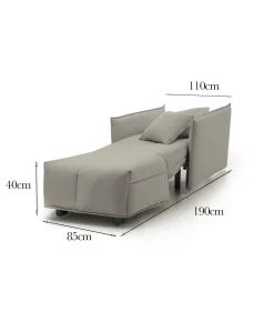 Poltrona in poliestere sfoderabile con braccioli beige - Atlantis