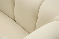 Poltrona in tessuto con braccioli crema e oro - Madama