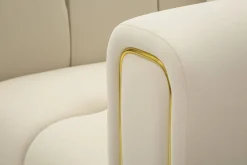 Poltrona in tessuto con braccioli crema e oro - Madama