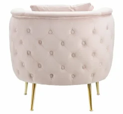 Poltrona in tessuto con braccioli rosa - Prampolini