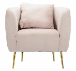 Poltrona in tessuto con braccioli rosa - Prampolini