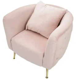 Poltrona in tessuto con braccioli rosa - Prampolini