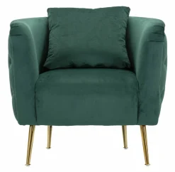 Poltrona in tessuto con braccioli verde - Prampolini