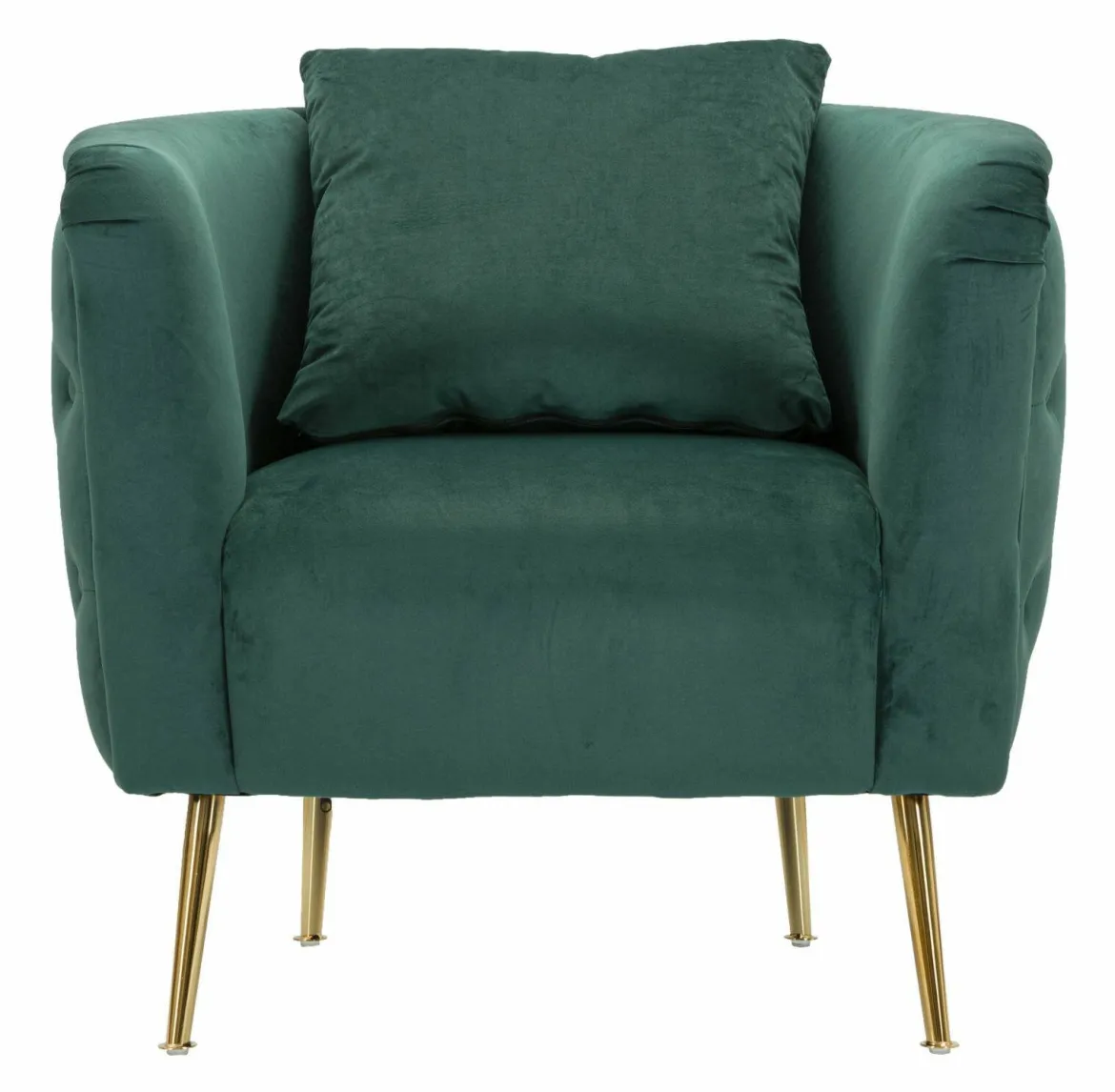 Poltrona in tessuto con braccioli verde - Prampolini