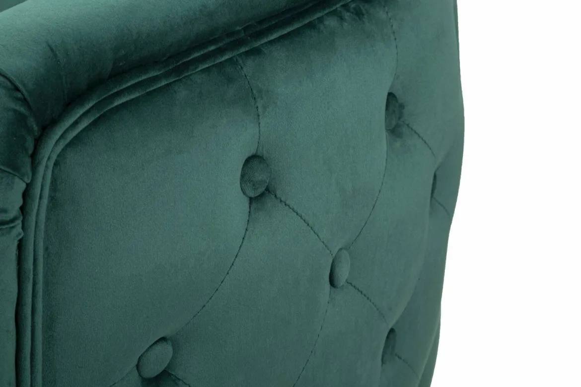 Poltrona in tessuto con braccioli verde - Prampolini