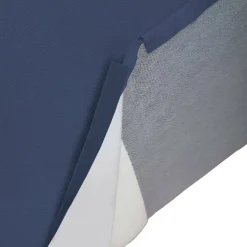Poltrona in tessuto e legno massello con braccioli blu - Leonia