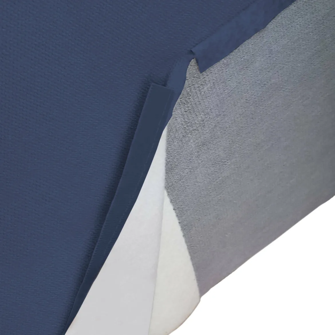 Poltrona in tessuto e legno massello con braccioli blu - Leonia