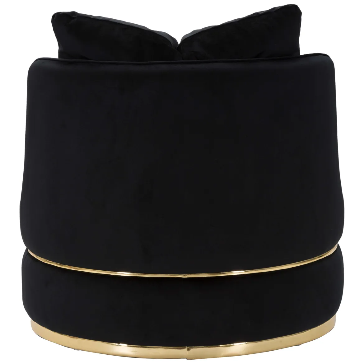 Poltrona Nero oro con Cuscini Materiale Struttura in Legno Nobilitato 84x84x72h cm, Materiale Struttura in Tessuto - Palang
