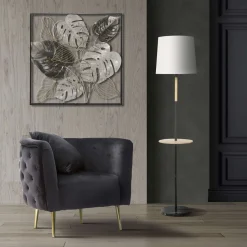Poltrona Nero oro Rivestimento in Velluto Braccioli 76x74x71h cm, Materiale Struttura in Metallo - StIves