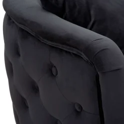 Poltrona Nero oro Rivestimento in Velluto Braccioli 76x74x71h cm, Materiale Struttura in Metallo - StIves