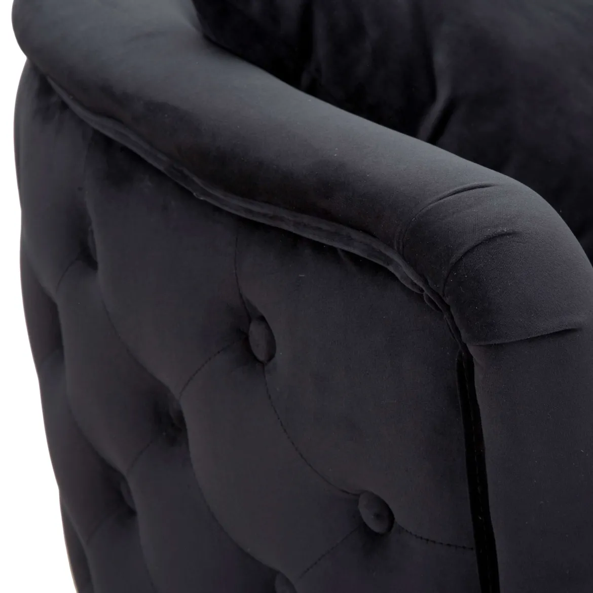 Poltrona Nero oro Rivestimento in Velluto Braccioli 76x74x71h cm, Materiale Struttura in Metallo - StIves