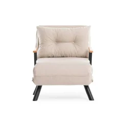 Poltrona reclinabile in tessuto con braccioli beige - Keoni