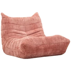 Poltrona Rosa Rivestimento in Tessuto Bouclè Materiale Struttura in Tessuto 27x27x108h cm, Altezza Seduta 45 cm - Battam