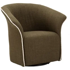 Poltrona Verde Bianco Base Girevole Braccioli 84x66x80h cm, Materiale Struttura in Metallo - Toamas