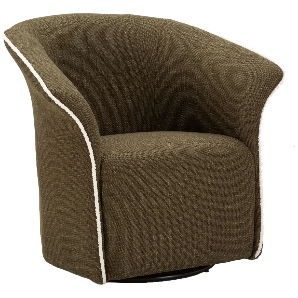 Poltrona Verde Bianco Base Girevole Braccioli 84x66x80h cm, Materiale Struttura in Metallo - Toamas