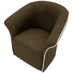 Poltrona Verde Bianco Base Girevole Braccioli 84x66x80h cm, Materiale Struttura in Metallo - Toamas
