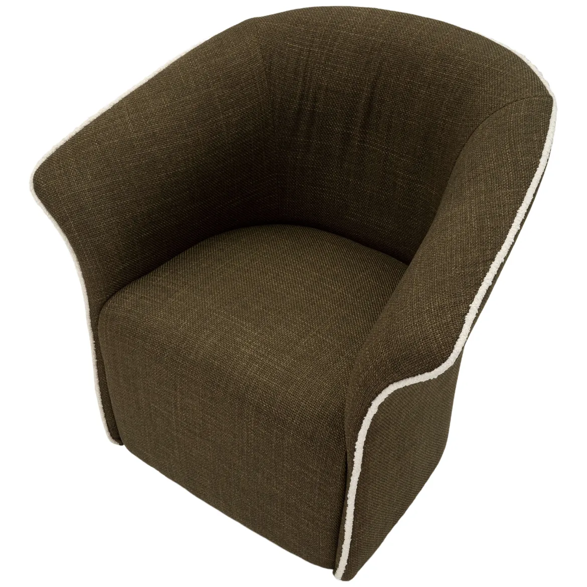 Poltrona Verde Bianco Base Girevole Braccioli 84x66x80h cm, Materiale Struttura in Metallo - Toamas