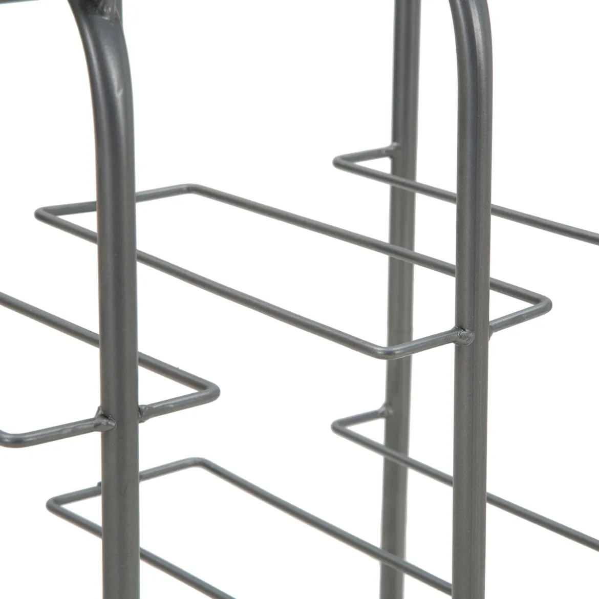 Portabottiglie Grigio Scuro con Maniglia Sfumatura Colore Struttura Scuro, 9 Bottiglie - Safed
