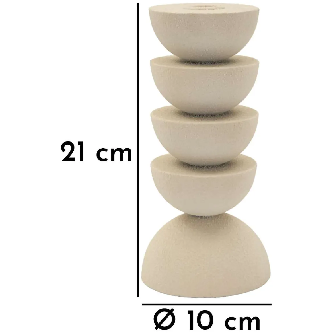 Portacandela Bianco Crema Sfumatura Colore Struttura Crema, - Faratite