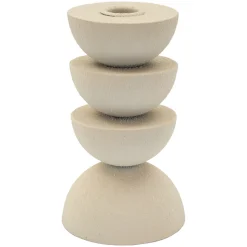 Portacandela Bianco Crema Sfumatura Colore Struttura Crema, - Farekani