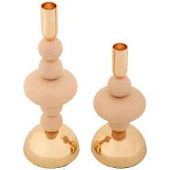 Portacandela Rosa oro set da 2 Colore Struttura oro, - Aldan