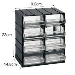 Portaoggetti nero con cassetti 19x23h cm - Atanasia