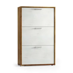 Porta scarpe 3 ante bianca e rovere 67x112h cm - Axinite