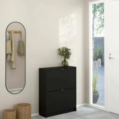 Porta scarpe 2 ante nera 70x85h cm - Larry