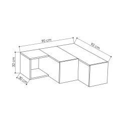 Porta TV antracite e beige 90x92x32h cm 2 ante e 2 cassetti - Fiorenza