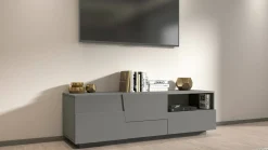 Porta TV antracite 150x44x46h cm 2 ante e 1 cassetto - Cecia