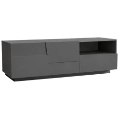 Porta TV antracite 150x44x46h cm 2 ante e 1 cassetto - Cecia