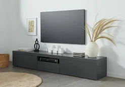 Porta TV antracite 220x44x46h cm 4 ante e 1 cassetto - Maestrale
