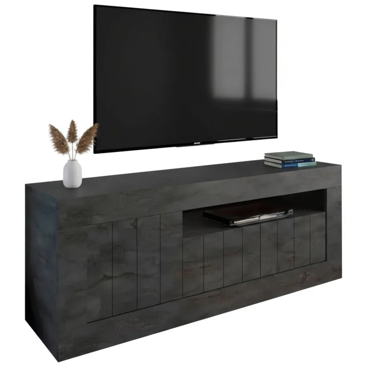 Porta TV ardesia 138x42x56h cm 3 ante - Iole