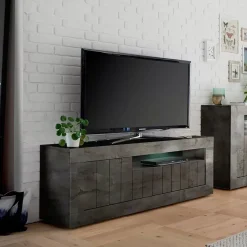Porta TV ardesia 138x42x56h cm 3 ante - Iole