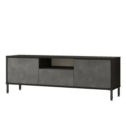 Porta TV argento e nero 170x35x46h cm 4 ante - Basyang