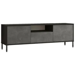 Porta TV argento e nero 170x35x46h cm 4 ante - Basyang