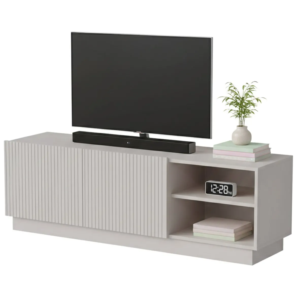 Porta TV beige 150x40x48h cm 2 ante - Finita