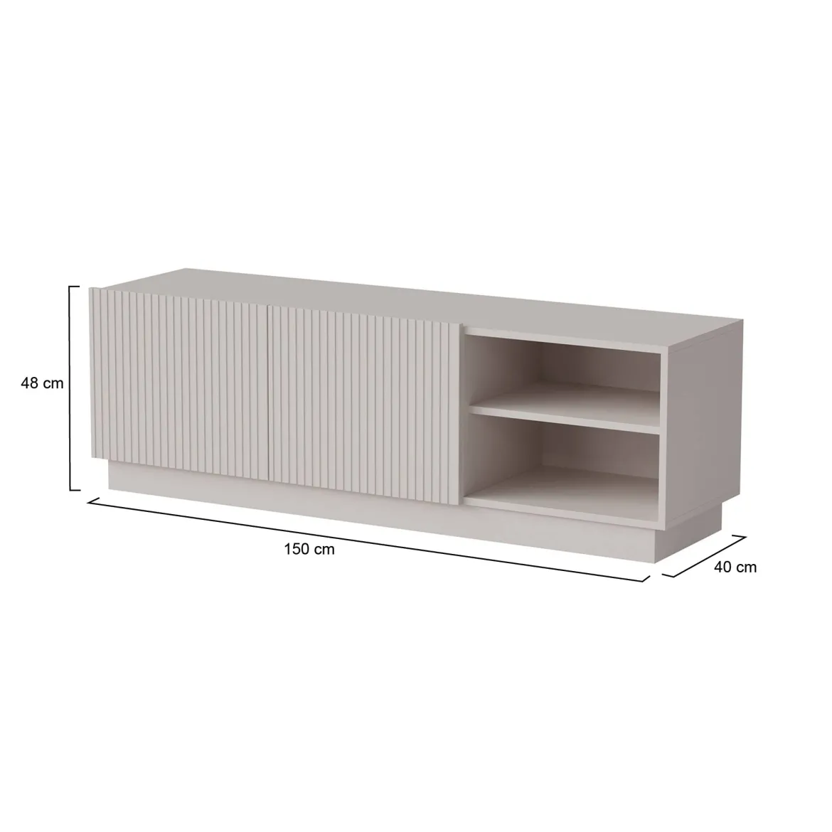 Porta TV beige 150x40x48h cm 2 ante - Finita