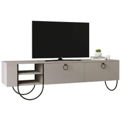 Porta TV beige 150x36x44h cm in legno - Adige